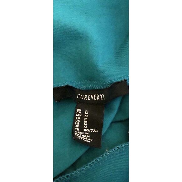 Nwt Forever 21 Fit & Flare Mini Skirt M Turquoise Flare 24”W Skater Minimalist - Picture 4 of 5